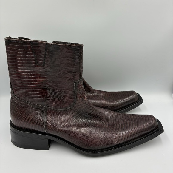 Nex technical Men\'s Italian Alligator Print Leather Boots‎ EU Size 43 US Size 10